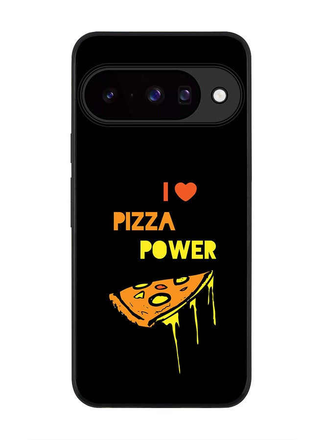 For Google Pixel 10 Case,Slim fit Camera Protection, Shockproof Thin Phone cover  - I Love Pizza (Black)